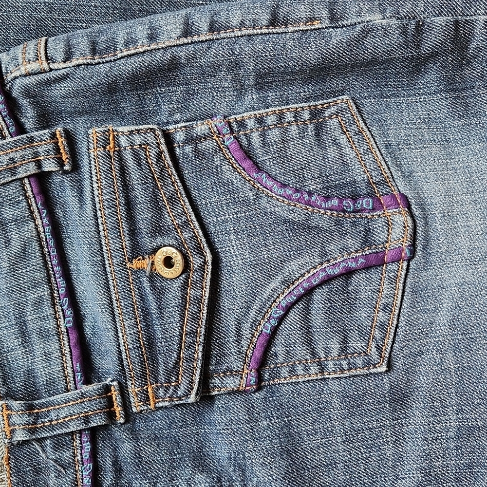 Vintage Y2K Dolce & Gabanna Boot-Cut jeans Size 30 blue purple - Picture 2 of 11